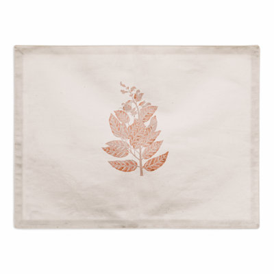 Polyester Botanical Peach Pattern Rectangle Placemat