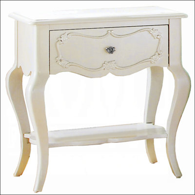 Table de chevet formelle avec perle et plateau Traditional