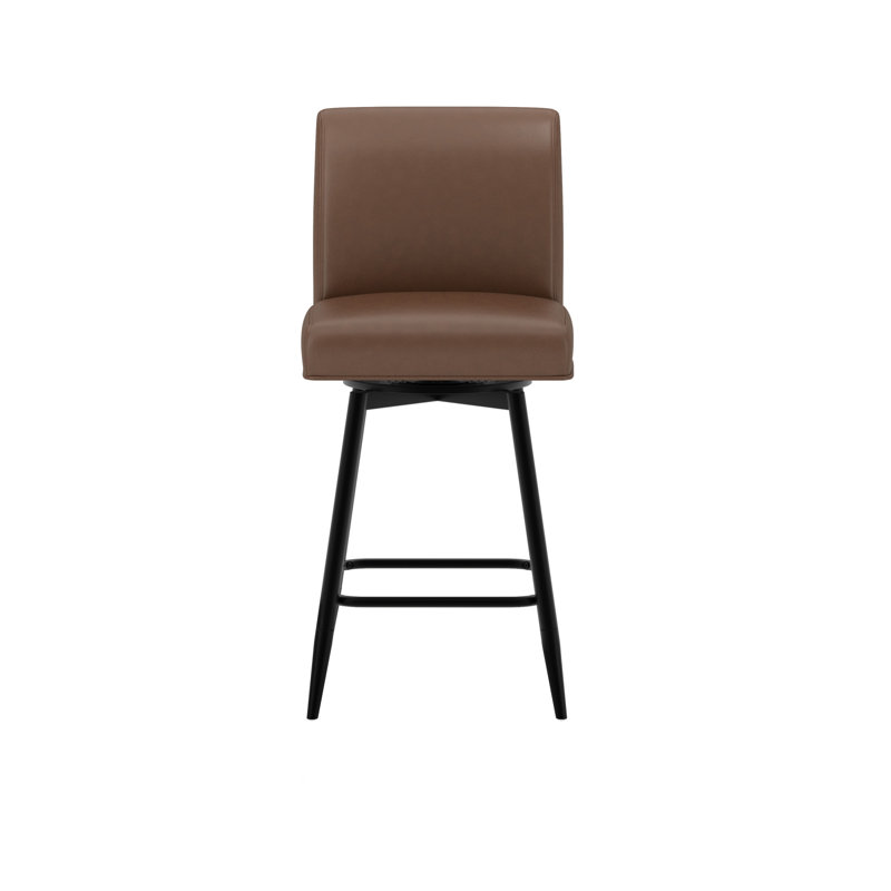 Tabouret pivotant en métal Wyndham, Noir, Selle