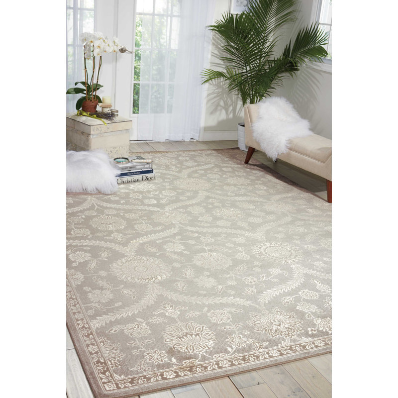 Carlie Viscose Oriental Indoor Rug, Rectangle 5'3" x 7'5"