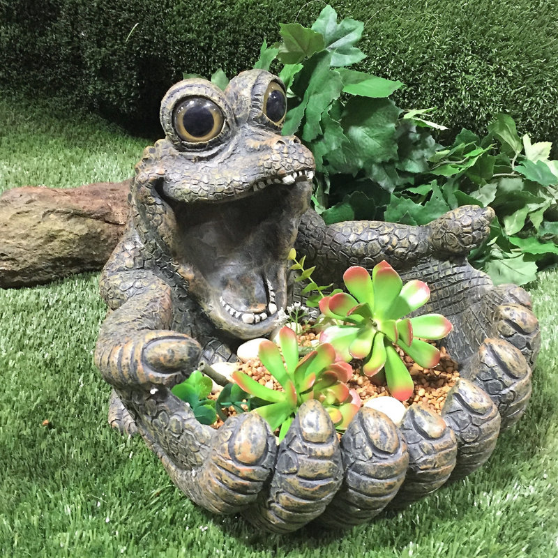 Grand pot à fleurs Biggin 'Gator, 8" H x 9.5" L x 11.5" D, Vert
