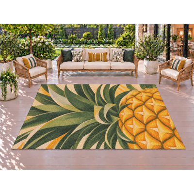 Tapis d'extérieur de 5 pi x 7 pi à anse géante et solide en PVC, tapis de patio robuste, tapis d'extérieur à séchage rapide pour la véranda ou le vestibule.