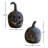 SET OF TWO BLACK CLAY JACK-O-LANTERNS