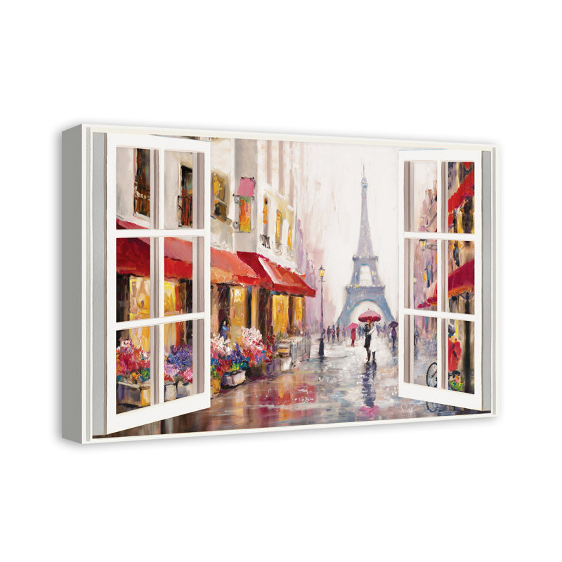 Art sur toile peint Paris, H 16 po x l 24 po x P 1,25 po