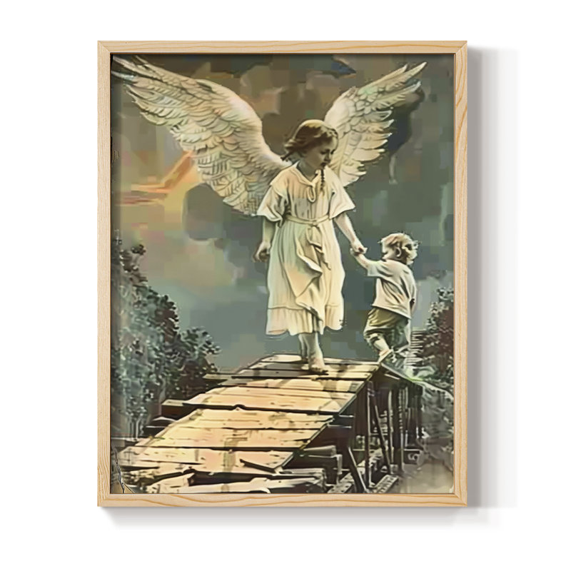 Religious Series CDXLV, reproduction encadrée - bois massif, Naturel, H 11 po x l 9 po