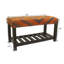 Banc de rangement rembourré avec tablettes