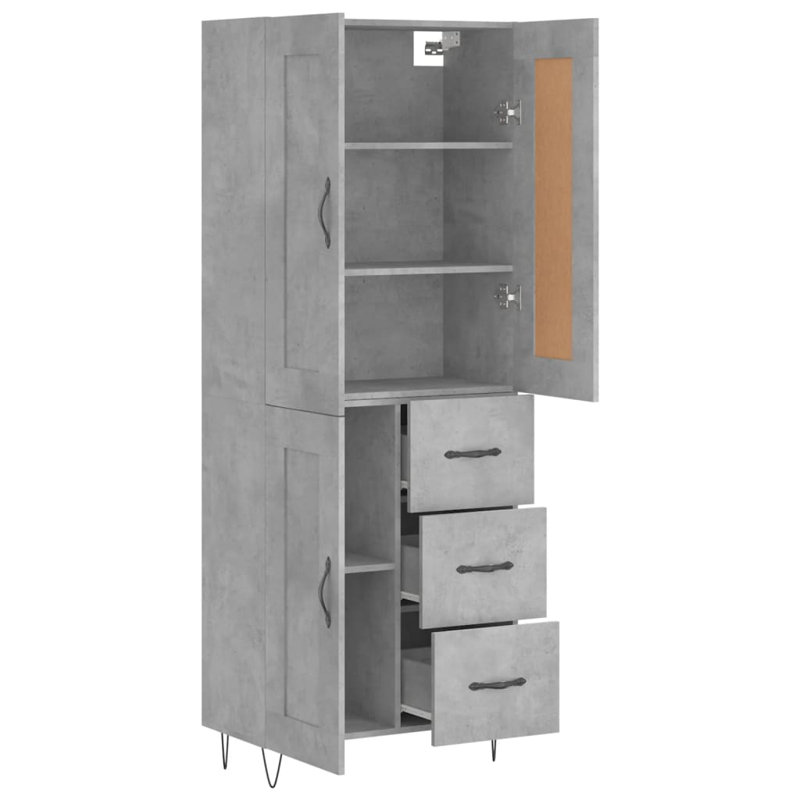 Binoche 69.5 Wide 3 Drawer, Concrete Grey