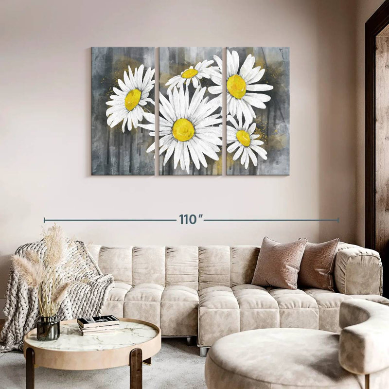 «Daisy Bunch», reproduction sur toile, H 48 po x l 74 po x P 1,25 po