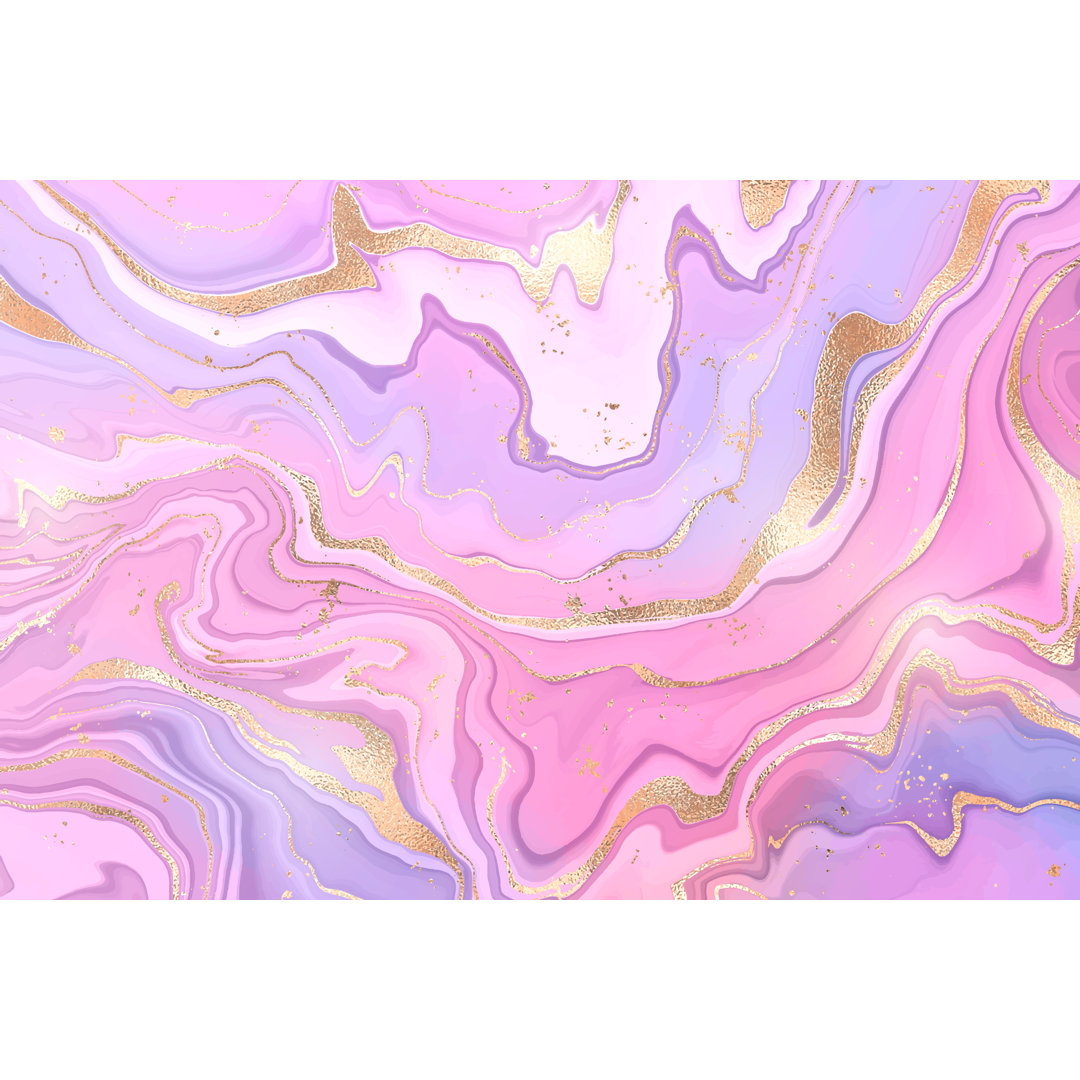 Gradient Rose Violet Liquid Marble - Leinwandbild