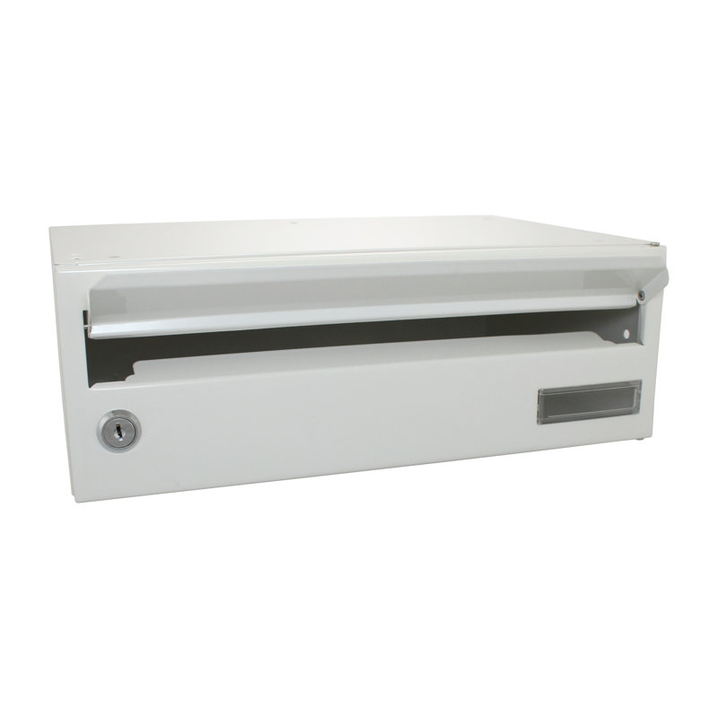 Wharfe Galvanised Steel Wall Mounted Lockable Weatherproof Post Box, White
