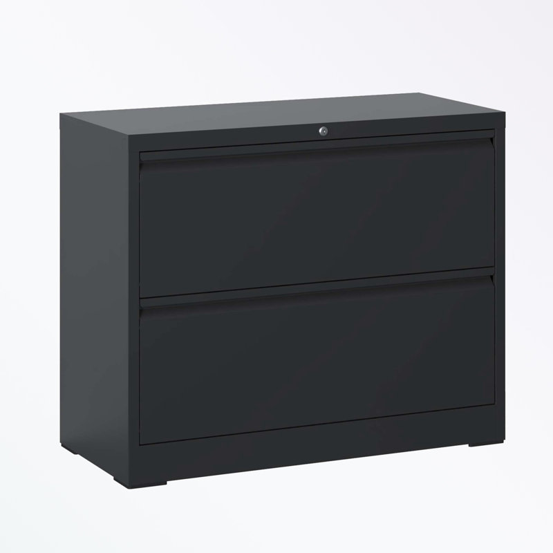 Melvena 35.43'' Wide 2 - Drawer Filing Storage Cabinet, Black