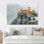 «Gray Yellow Mountain Temple In Mongalia I - Fortress», ensemble de reproduction d'art mural