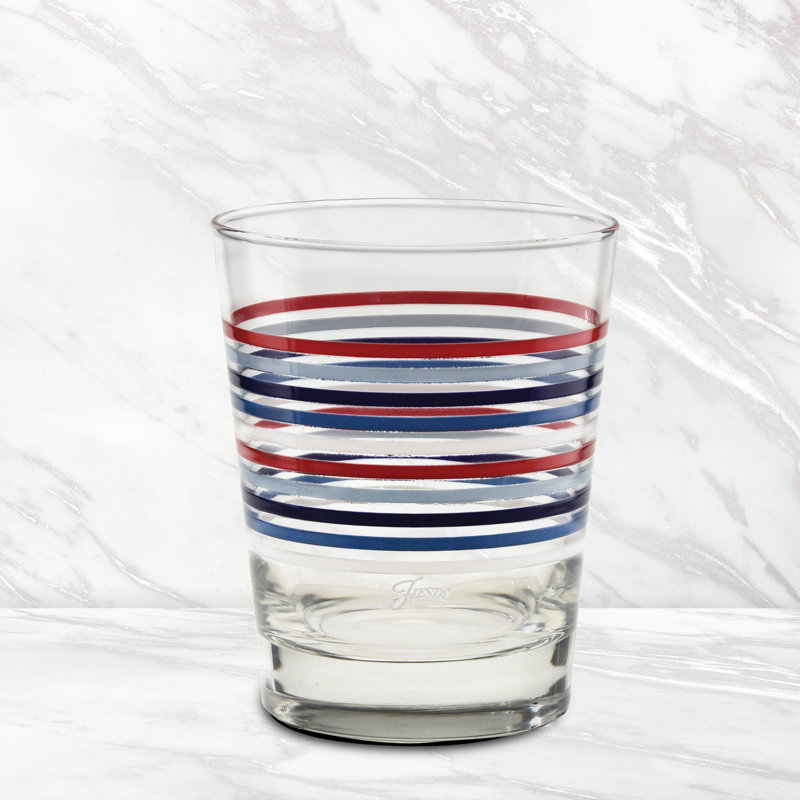 Ensemble de 4 verres à whisky à fines rayures 15 oz Fiesta Americana