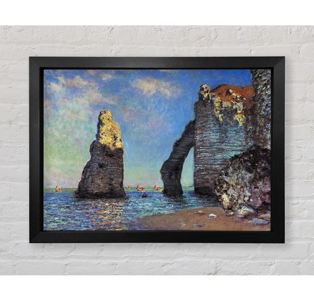 Monet Die Felsenklippen von Etretat von Claude Monet - Einzelne Bilderrahmen Kunstdrucke