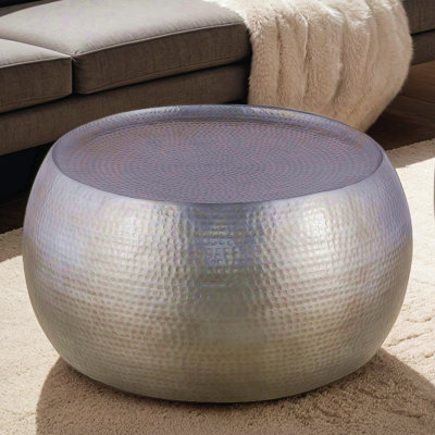 Table basse de style contemporain et contemporain en aluminium rond de 32 po CT501