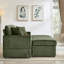 Canapé confortable moelleux en velours côtelé, espace de rangement pour grande causeuse, méridienne super moelleuse avec repose-pieds double et table de bout
