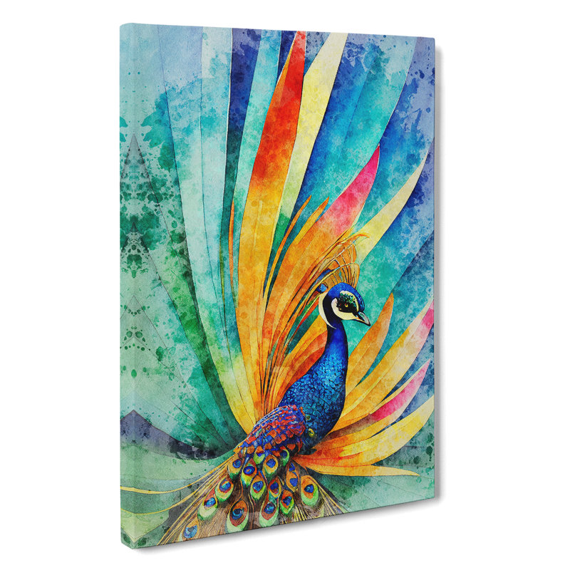 Exciting Peacock No.2 - Wrapped Canvas, 50cm H x 35cm W x 3cm D