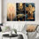 "Art Nouveau, géométrie en or et rose", 3 pièces sur toile