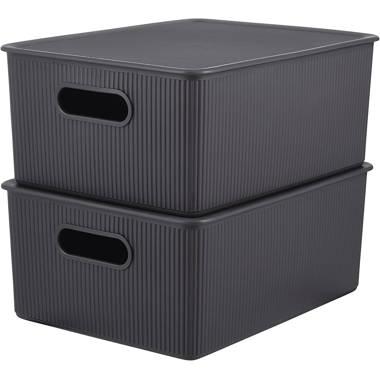 Superio Ribbed Collection - Decorative Plastic Open Home Storage Bins  Organizer Baskets, Medium White (1 Pack) Container Boxes for Organizing  Closet