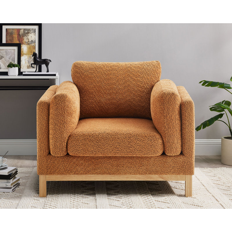Chanequa 41.34In Oversized Upholstered Accent Chair, Curry Boucle