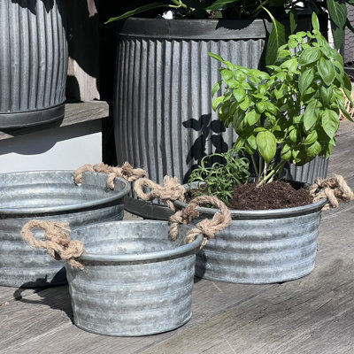 Sorensen 3 Piece Galvanized Planters
