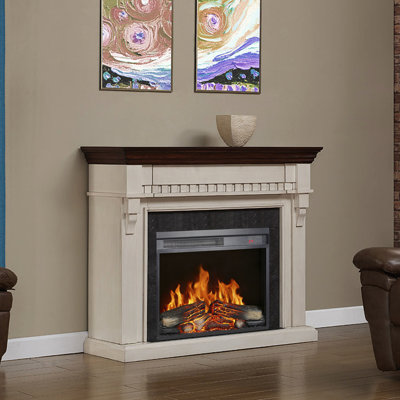 Electric Fireplace Insert, 23 Inch, Ultra Thin Heater, Realistic Flame, Log , Remote Control, Timer, Overheating Protection, /Ul Certification, 1400W Heat, 5000 'S Per Hour, 11 Temperature Settings,