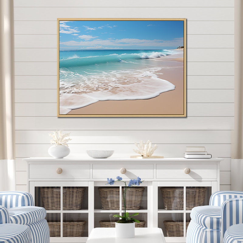 Harmonie de plage océanique - impressions sur toile côtières, H 34 po x l 44 po x P 1,5 po, Cadre naturel flottant