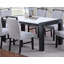 Table de salle à manger élégante en faux marbre 1pc avec pieds gris anthracite