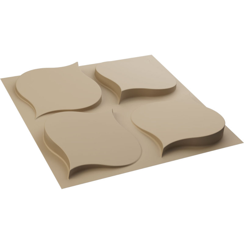 Panneau mural 3D 19,63 "x 19,63" en noir (paquet de 12), Beige