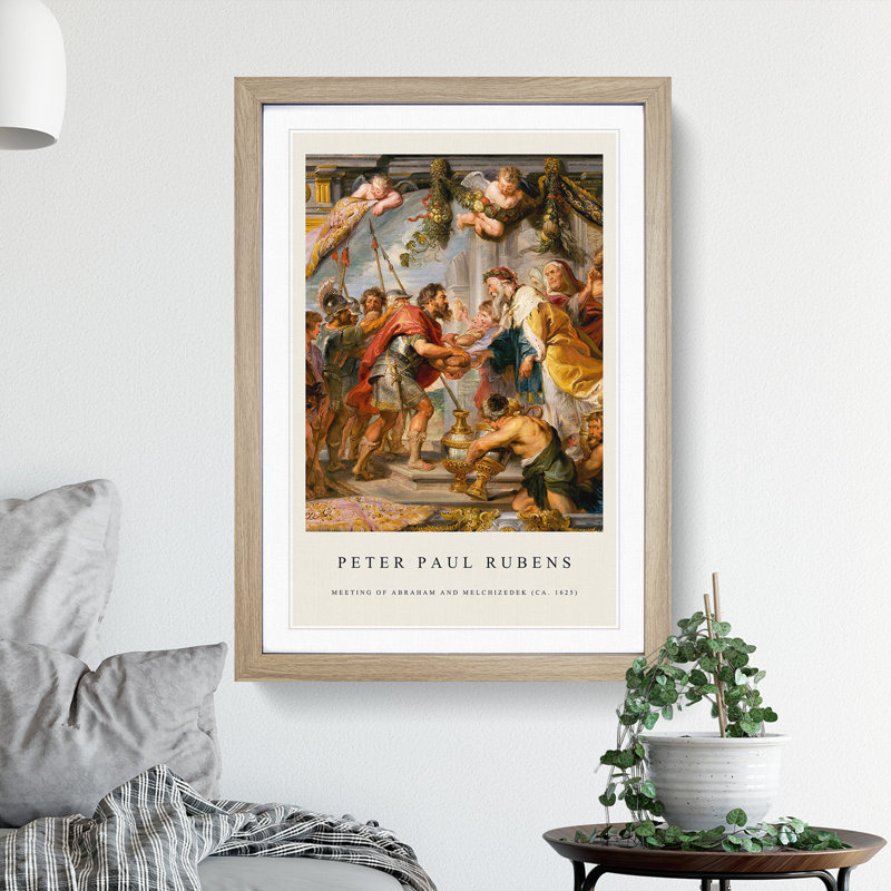 Meeting of Abraham and Melchizedek by Peter Paul Rubens - Picture Frame Painting, Oak, 65cm H x 48cm W x 2cm D
