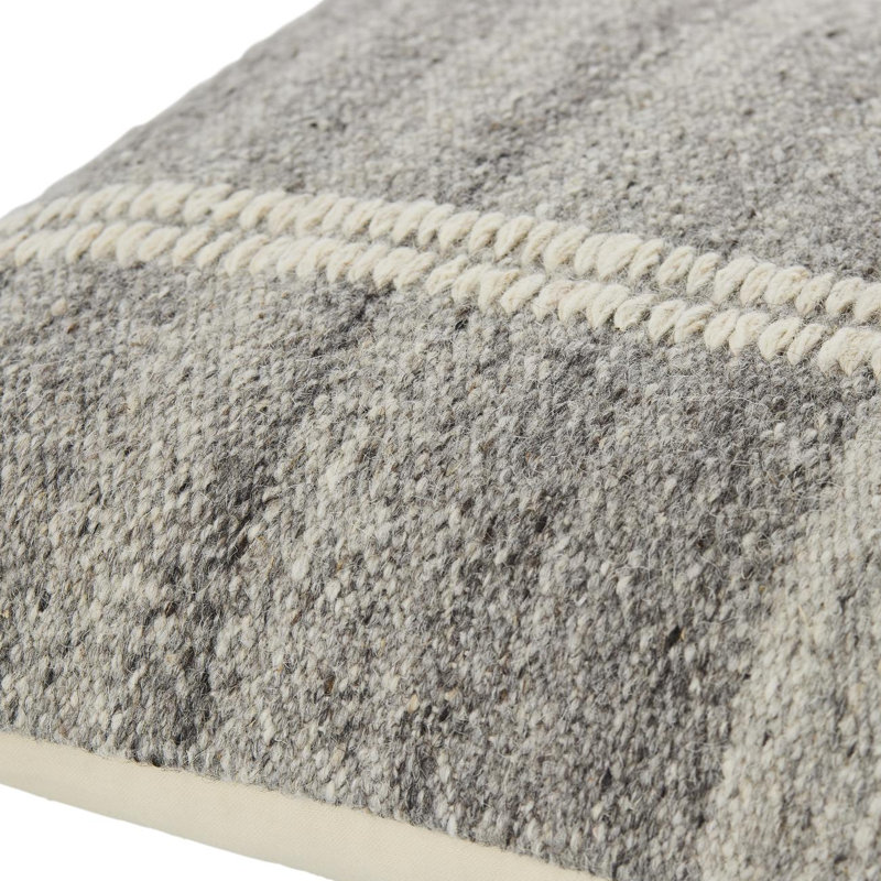 Coussin décoratif Jundah, Gris, Carré 18 po, Duvet de canard