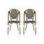 Ensemble de 2 chaises bistro d'extérieur en ratine et aluminium PE