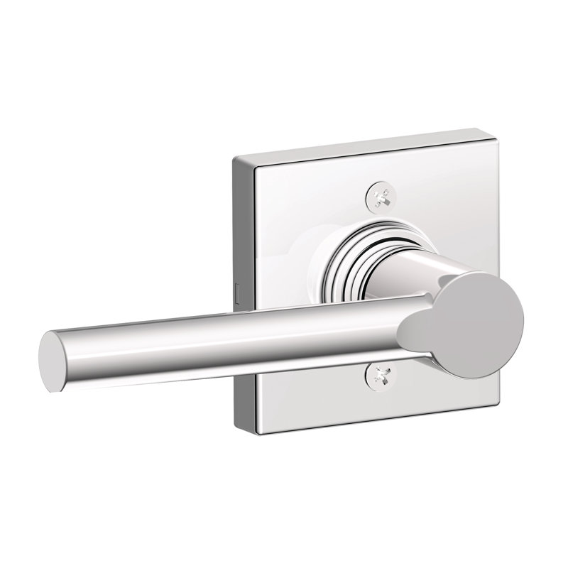 J Series Broadway Lever Non-Turning Lock with Collins Trim, Bright Chrome