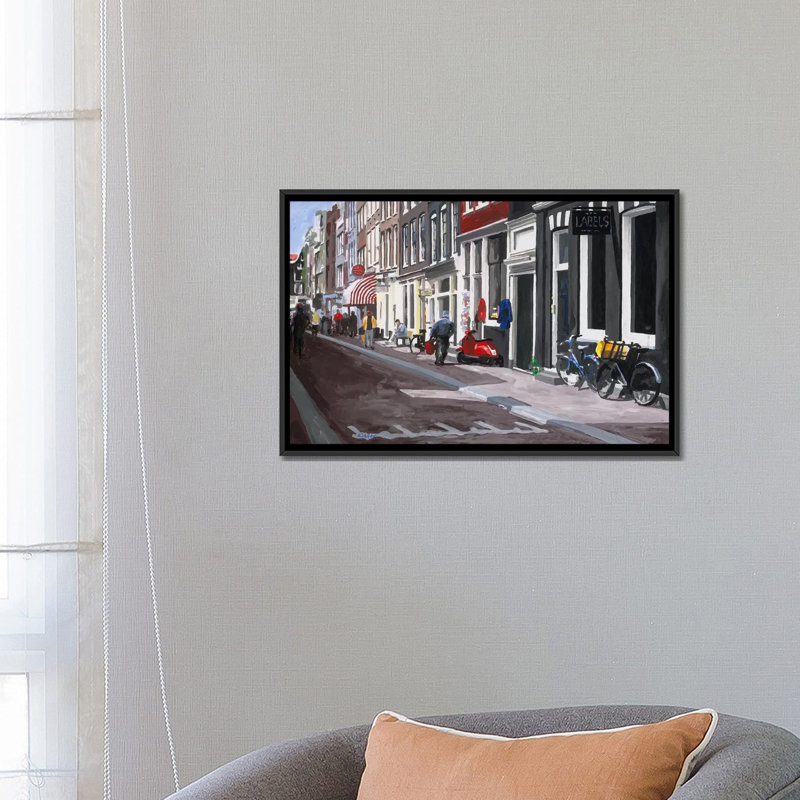 « street », impression sur toile, H 18 po x l 26 po x P 1,5 po, Toile avec cadre noir, Pas de tapis