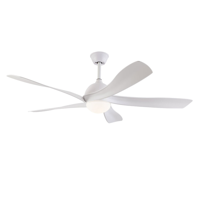 52Inch 5 Blades 3 Color Ceiling Fan Light With Remote Control White, White, White