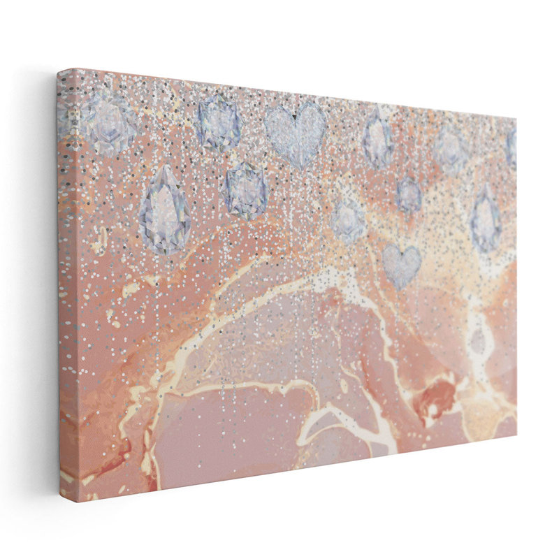 Rose scintillant - reproduction d'art sur toile, H 20 po x l 30 po