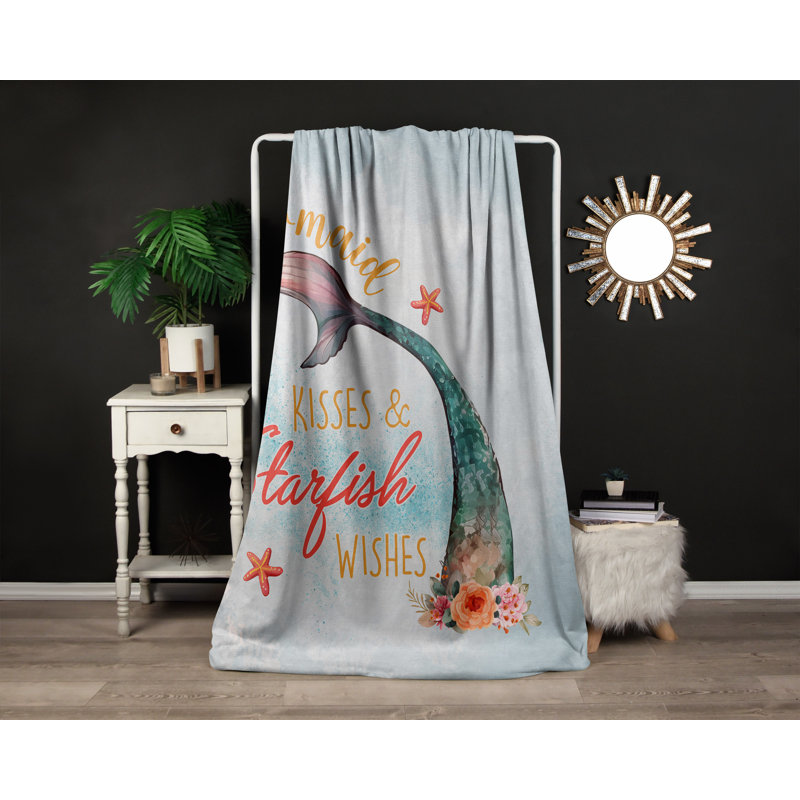 Throw Blanket, 68" W x 80" L, Abstract, Orange/Light Blue/Yellow