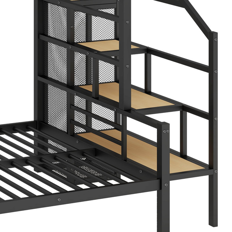 Simple au-dessus de la taille double avec escalier de rangement et garde-robe ouverte, Noir