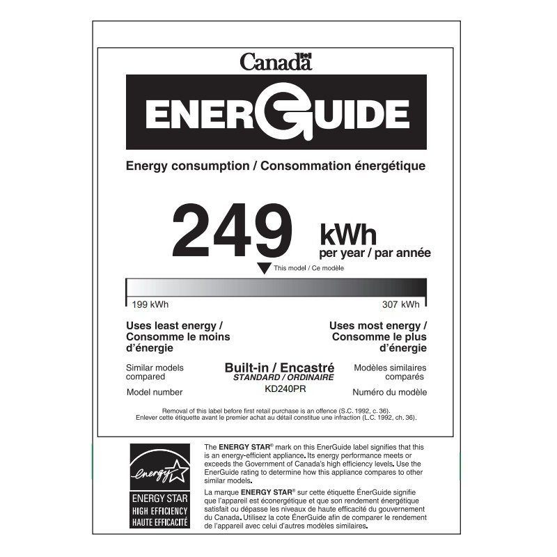 23.8" 45 dBA Biilt-in Digital Control Dishwasher