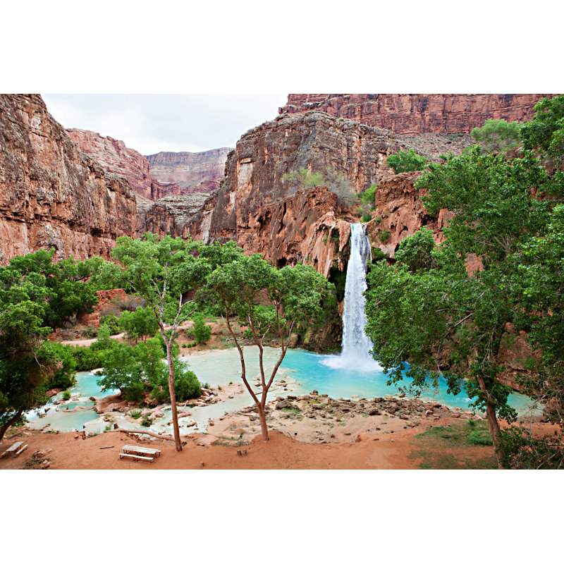 Deatonville Havasupai Waterfalls - Photographie sur toile tendue, H 24 po x l 36 po