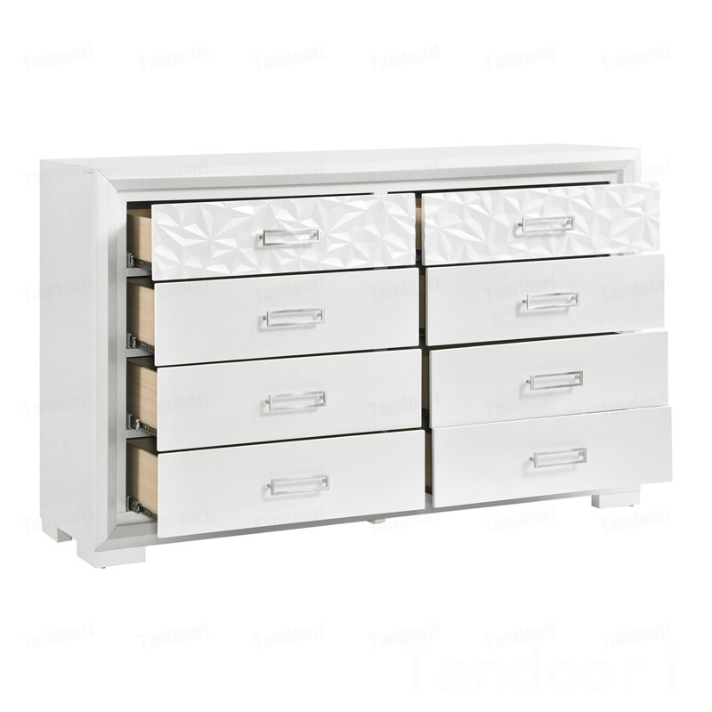 Commode de rangement contemporaine avec tiroirs et rangement de style glamour