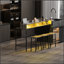 Ensemble de table de bar polyvalent avec prise de courant, lumières DEL et trois tabourets de selle ergonomiques pour les espaces de vie modernes-471096435-471096445