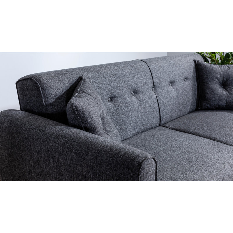 Ensemble de salon inclinable 2 pièces Sova, 100 % lin anthracite
