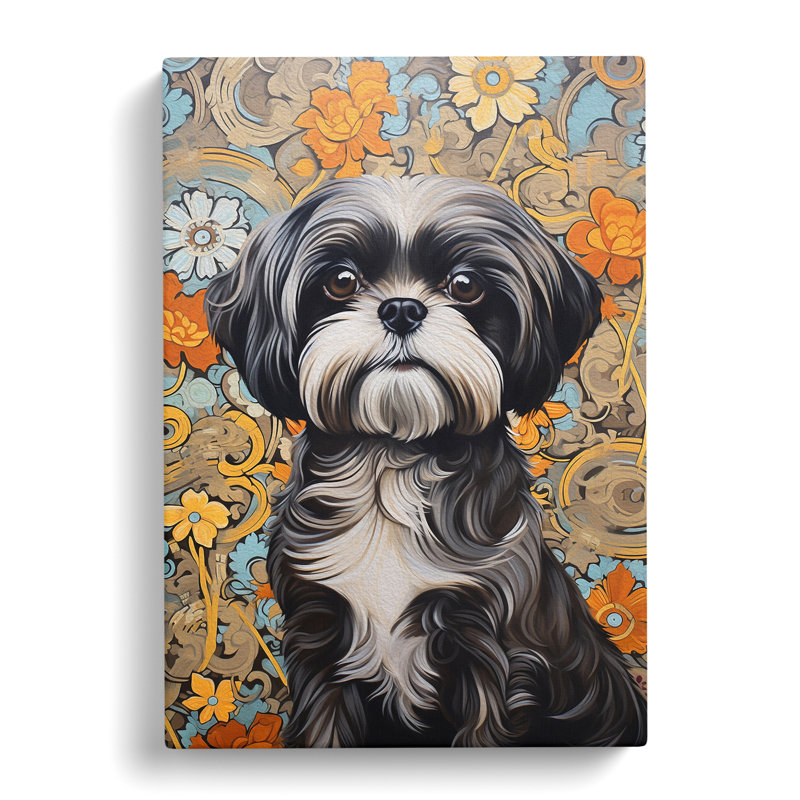 Shih Tzu Hard Edge - Wrapped Canvas, 60cm H x 40cm W x 3cm D