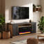Meuble télé 68 "avec foyer électrique, centre de divertissement de couleur mixte avec tablettes réglables et foyer, noir espresso