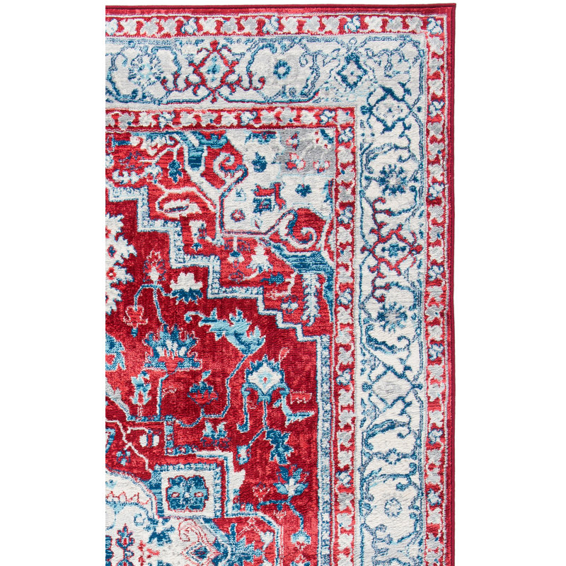 Tapis Aurich 851 - rouge / beige, Carré 6 pi 7 po