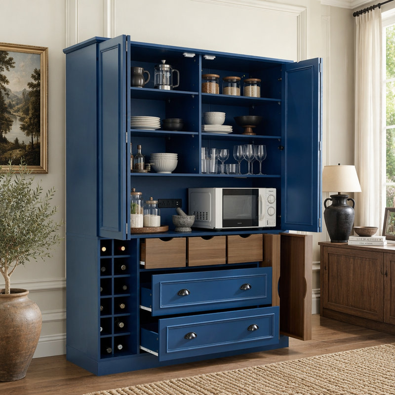 Grand garde-manger Farmhouse H 71 pouces Farmhouse, Bleu