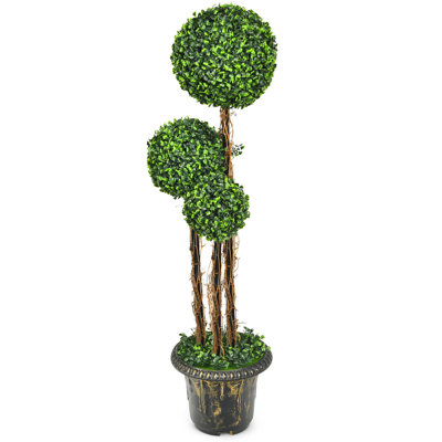 UV Resistant Artificial Boxwood Triple Ball Topiary