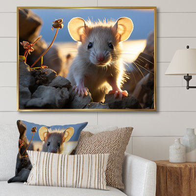 " White Cute Rodent Portrait I "
