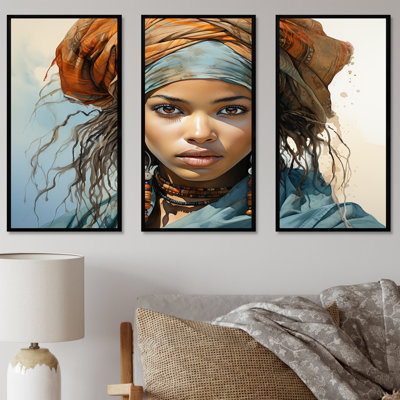 Somant Bantu femme africaine Portrait I - art mural tribal africain